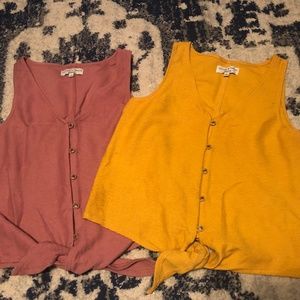 Rare Madewell Texture & Thread Bundle 2 Button-Down Sleeveless Tops